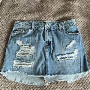 Mini denim skirt